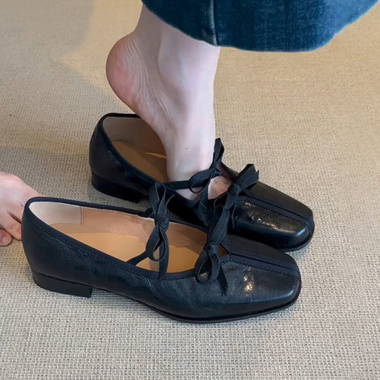 Damen elegante Ballerinas mit modischem Schleifenakzent und komfortablem Fußbett EB