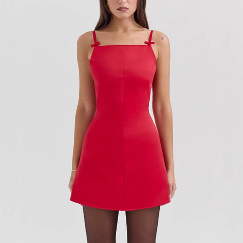 Damen Schickes Minikleid mit zarten Trägern und modischer Silhouette EB