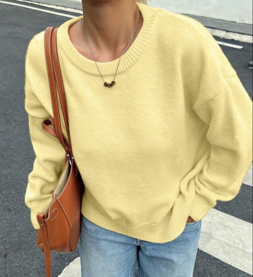Damen Pullover mit lässigem Schnitt und voluminösen Ärmeln EB