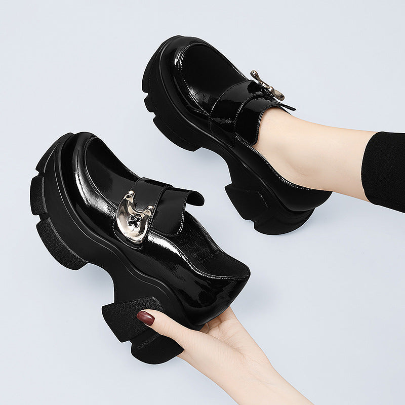 Damen modische Plateau-Schuhe mit einzigartigem Schnallen-Design EB