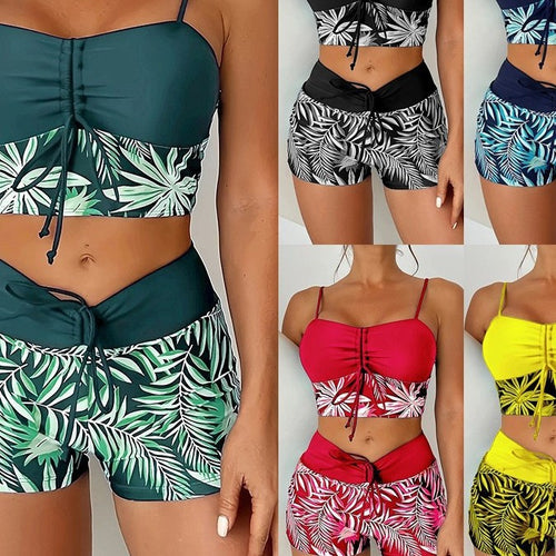 Damen Crop-Top-Bikini mit Short EB