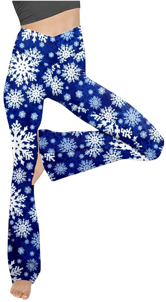 Damen nan taillenhohe Yogahose mit überkreuztem Bund und ausgestelltem Saum mit Schlitz EB