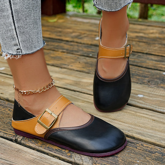 Damen modische Halbschuhe mit dekorativem Riemen und flexibler Sohle EB