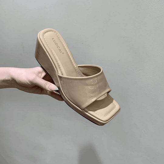 Damen Wedge-Pantoletten mit weichem Veloursleder und komfortablem Fußbett EB