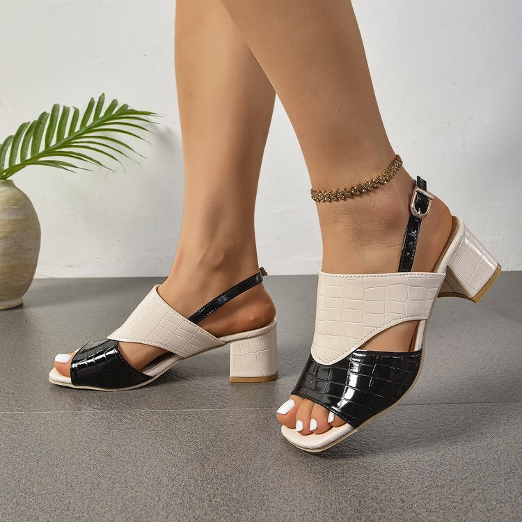 Damen Elegante Sling-Pumps mit modischem Krokodil-Leder-Design und bequemer Fußbettung EB