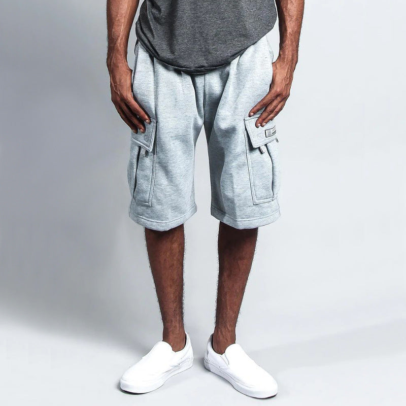 Herren Cargo-Shorts aus atmungsaktivem Sweatstoff mit verstellbarem Kordelzug und praktischen Taschen EB