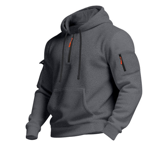 Herren Sportlicher Kapuzenpullover mit Reißverschluss und praktischen Taschen EB