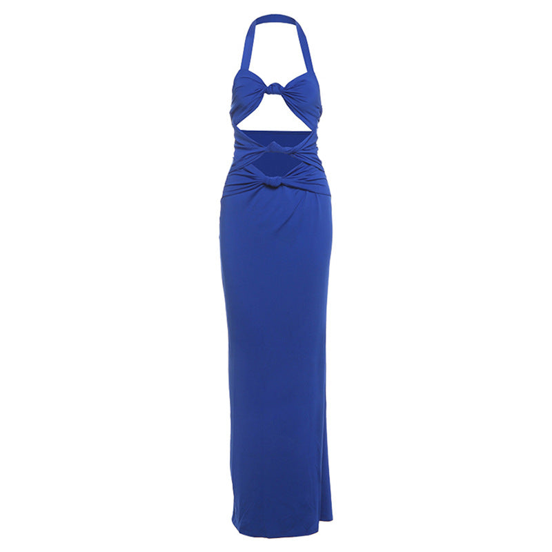 Damen Elegantes Maxikleid mit raffinierten Cut-Outs und Wickeldetails EB
