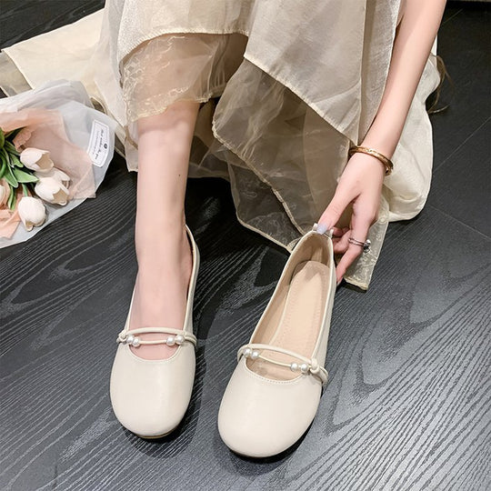 Damen Ballerinas mit elegantem Perlenschmuck EB