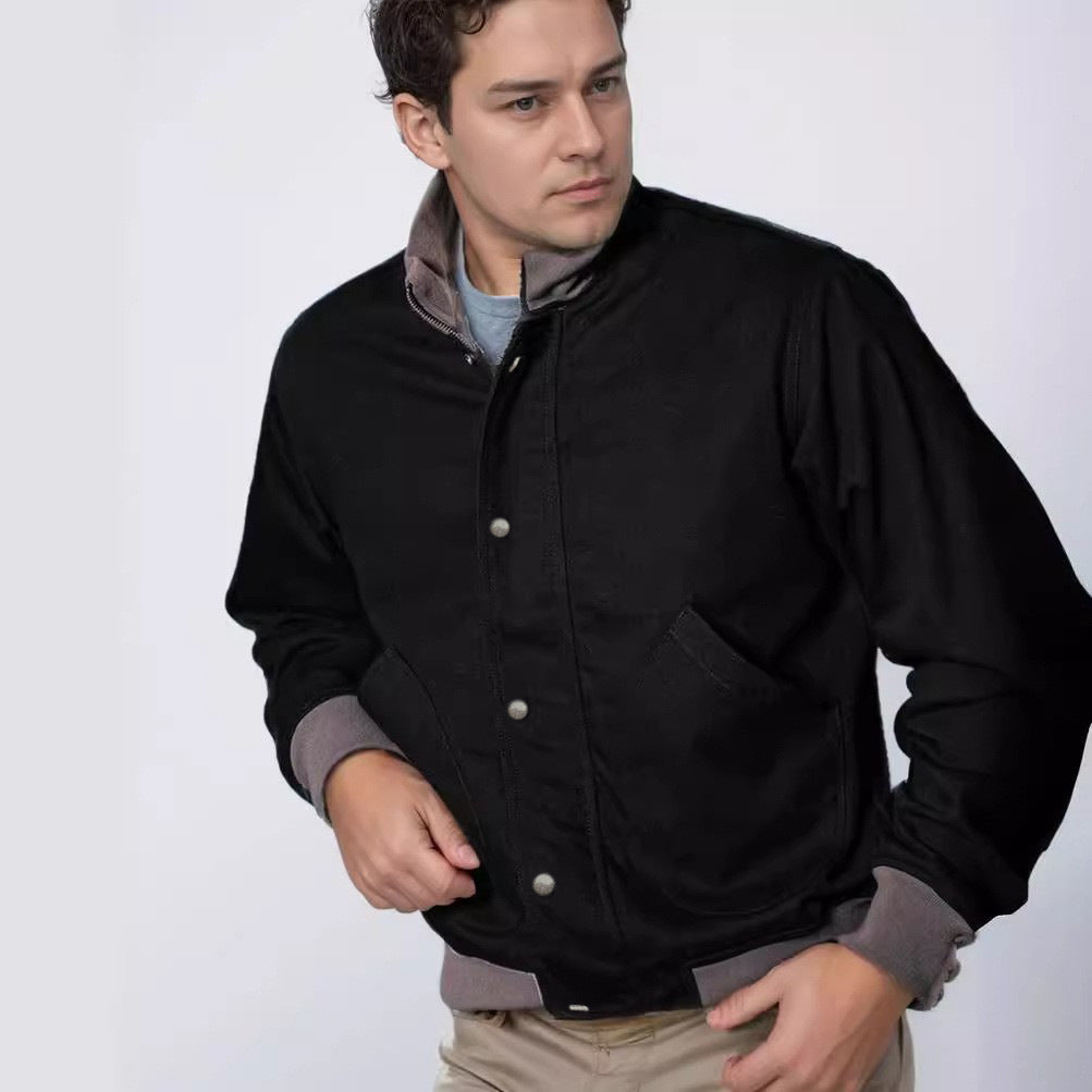 Herren lässige Freizeitjacke mit funktionalen Taschen und modernem Kragen EB