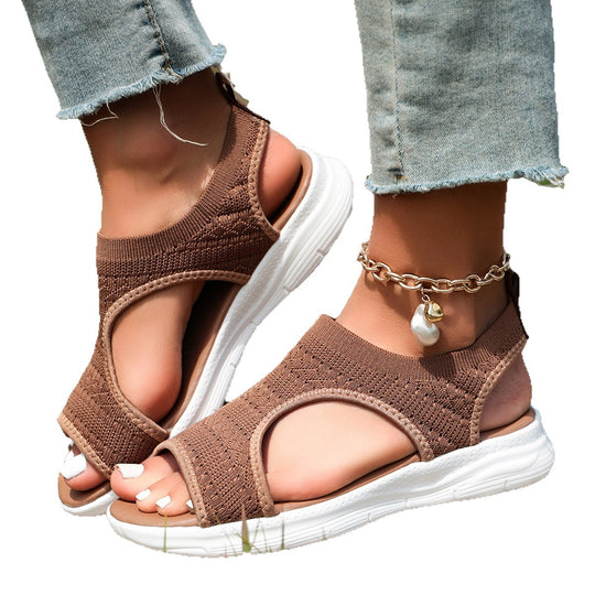 Damen Sportliche und luftige Freizeitsandalen mit flexiblem Obermaterial EB