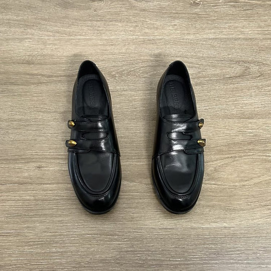 Damen elegante Mokassins mit modischen Doppelschnallen EB