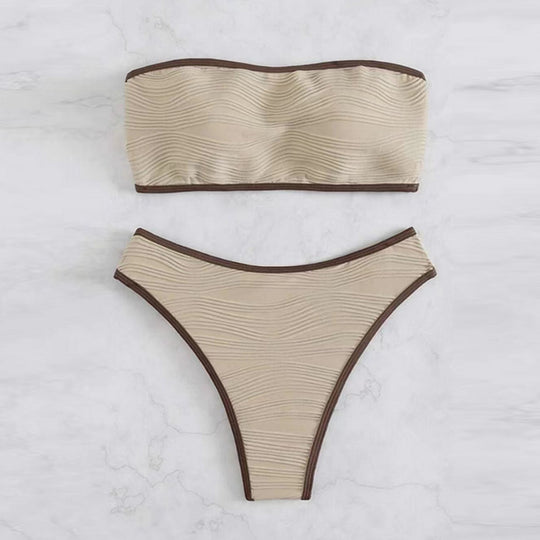Damen Bandeau-Bikini-Set mit strukturiertem Design EB