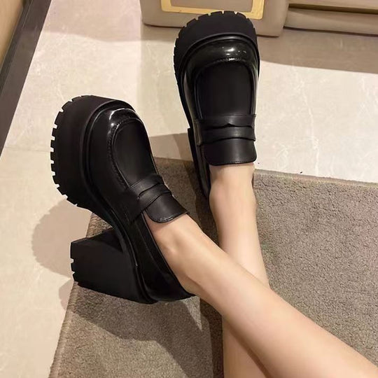 Damen Plateau-Loafers mit robustem Chunky-Absatz EB