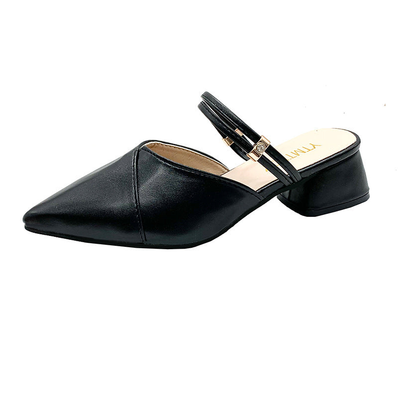 Damen Elegante Slingback Schuhe mit modischem Blockabsatz und schicker Schnalle EB