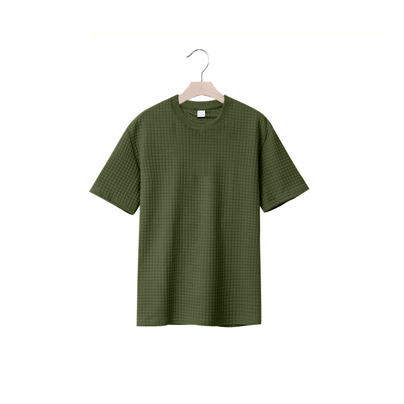 Herren lässiges Rundhals-T-Shirt mit strukturiertem Gewebe EB