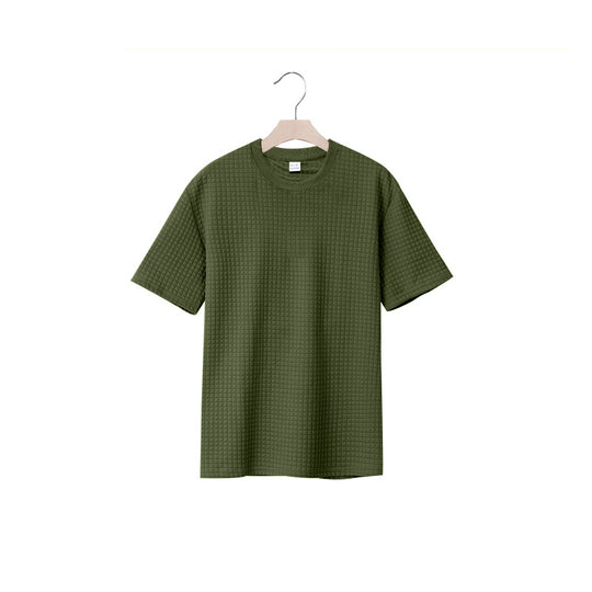 Herren lässiges Rundhals-T-Shirt mit strukturiertem Gewebe EB