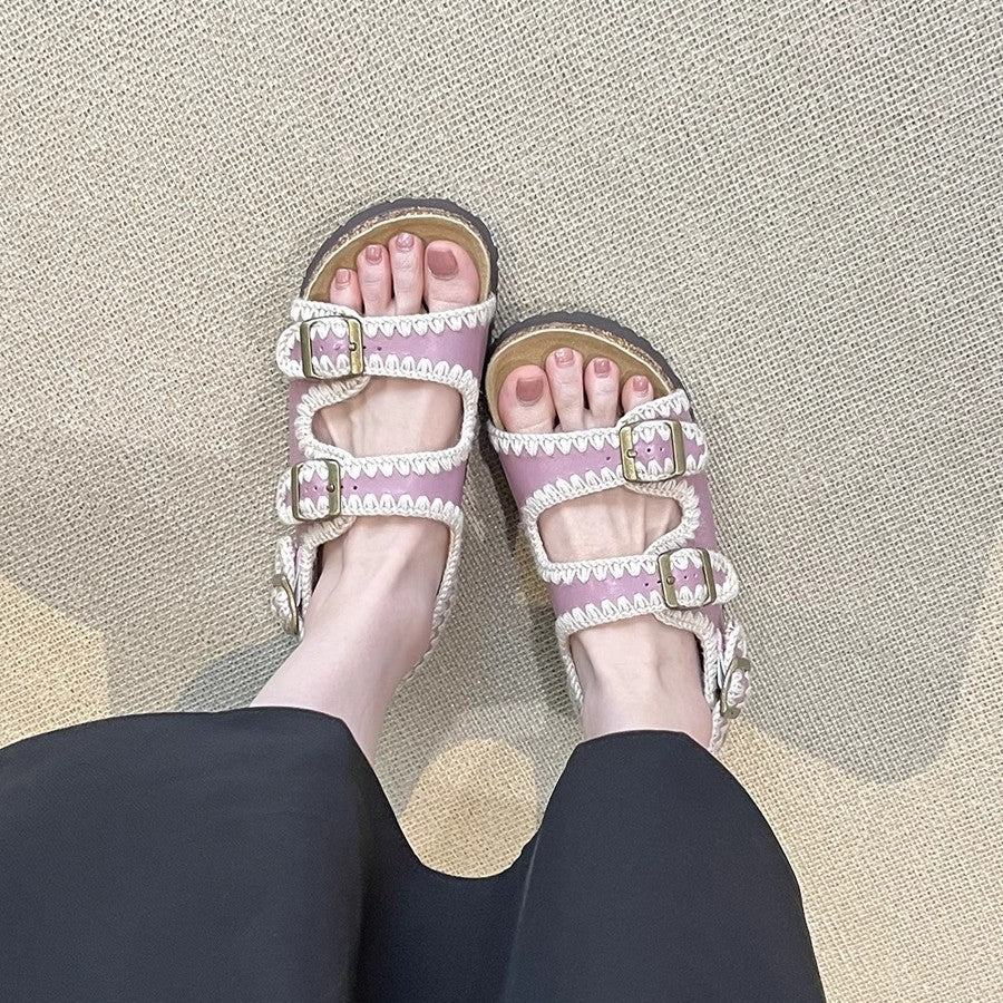Damen bequeme Clogs mit verstellbaren Schnallen und ergonomischem Fußbett EB