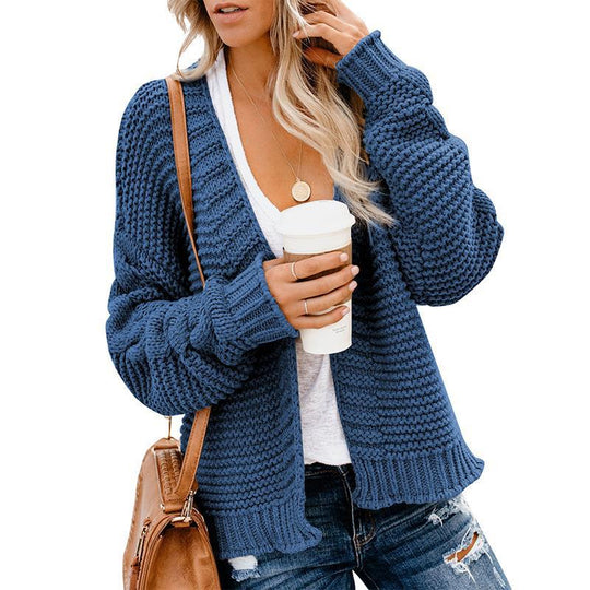 Damen Grobstrickjacke mit lässigem Schnitt und tiefen Taschen EB
