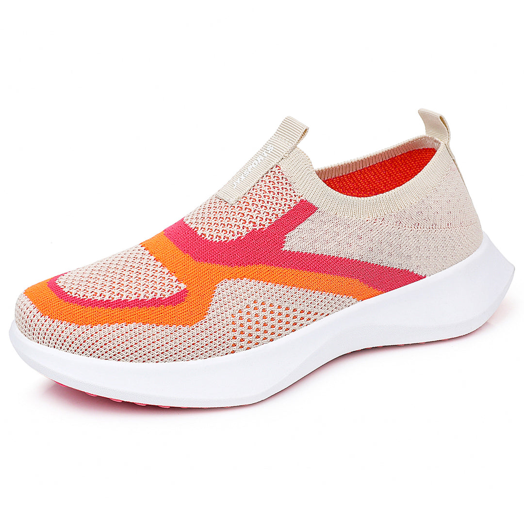 Damen Bequeme Slip-On Sneakers mit innovativem Strickdesign EB