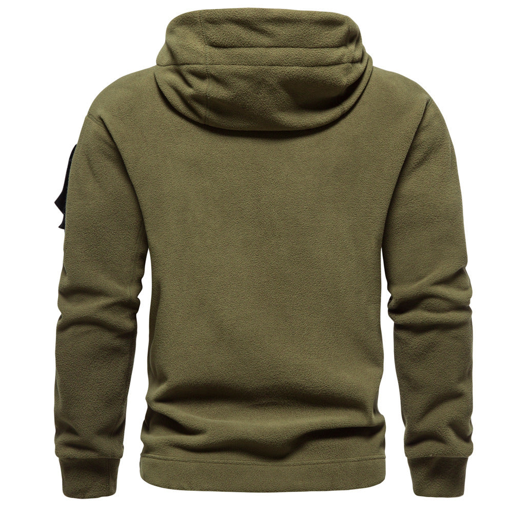 Herren moderne Fleece-Hoodie mit strategischen Reißverschlusstaschen EB