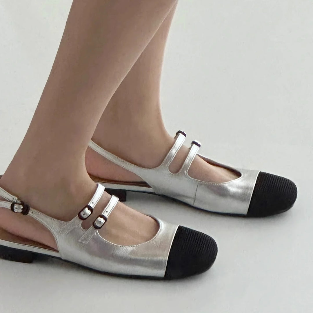 Damen Sling-Ballerinas mit dekorativen Schnallen EB