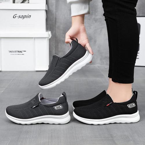 Herren nan atmungsaktiver Slip-On Strick-Freizeitschuh mit elastischem Einstieg, gepolsterter Komfortsohle und rutschfester Wellenlaufsohle EB