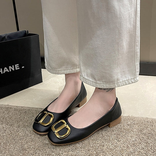 Damen elegante Ballerinas mit modischem Schnallen-Design EB