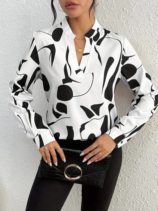Damen High Fashion Bluse mit modernem Muster EB