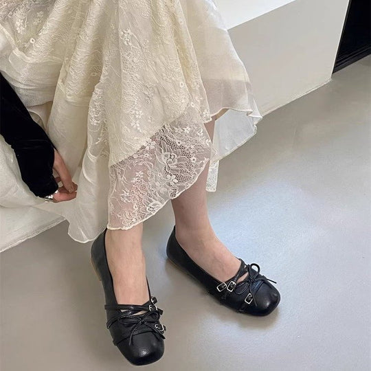 Damen elegante Ballerinas mit modischen Riemchen und komfortabler Sohle EB