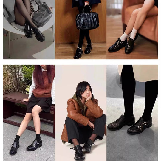 Damen elegante Doppelmonk-Schuhe mit dekorativen Perforierungen und edler Beschläge EB