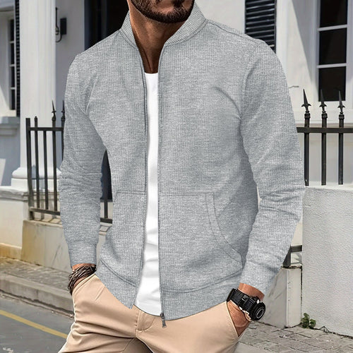 Herren sportliche Freizeitjacke mit Reißverschluss und praktischen Taschen EB