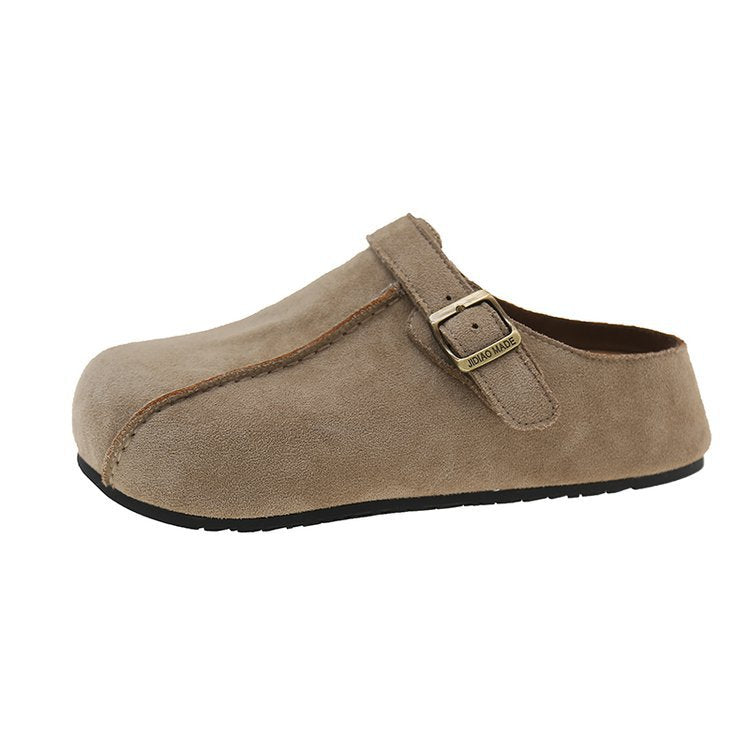 Damen bequeme Clogs aus hochwertigem Wildleder mit verstellbarem Schnallenverschluss EB