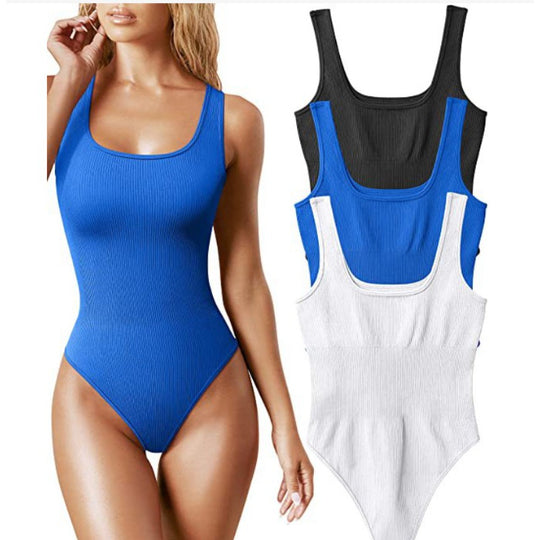 Damen Stylischer Einteiler mit Rippstruktur EB