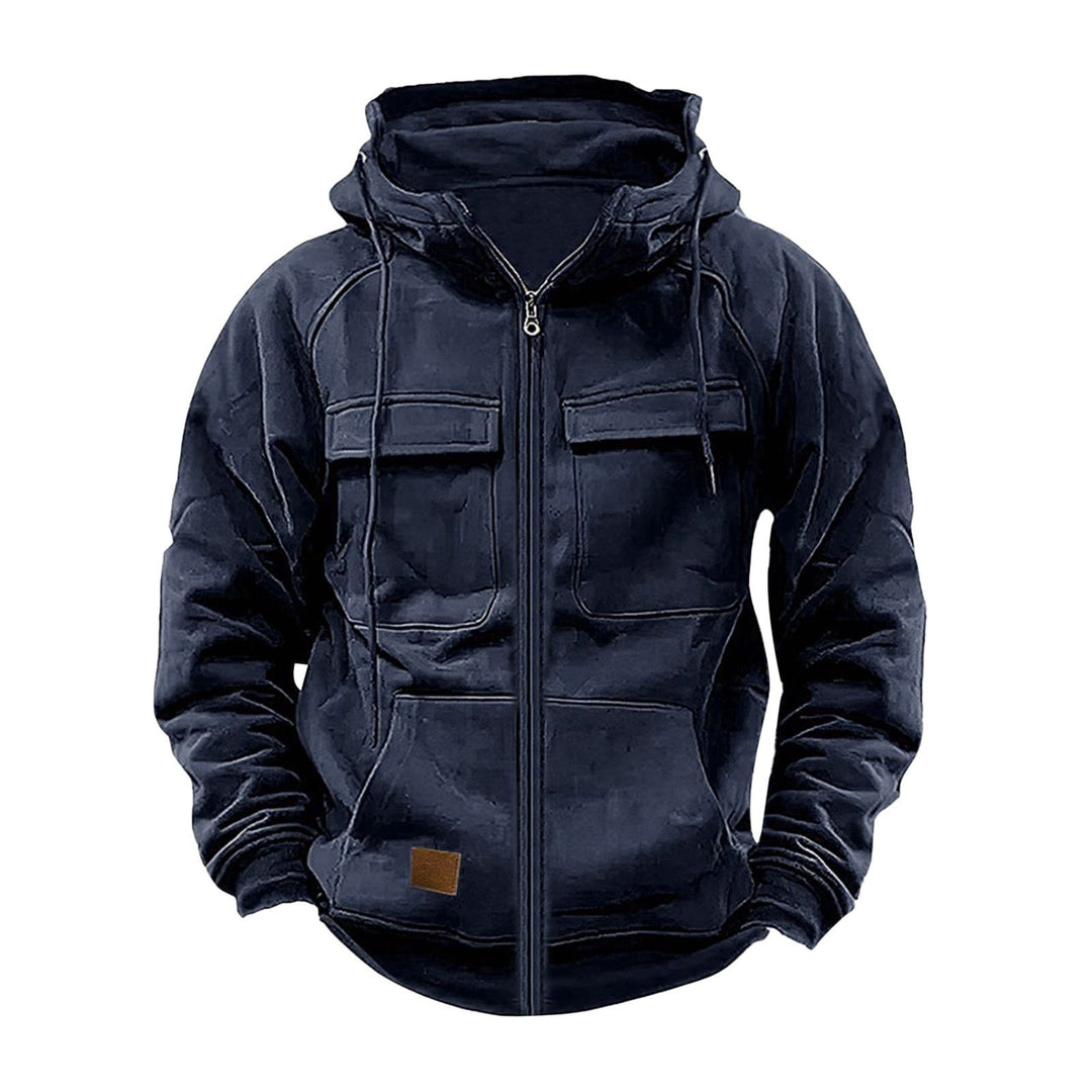 Herren Fleecejacke mit hohem Kragen und praktischen Taschen EB