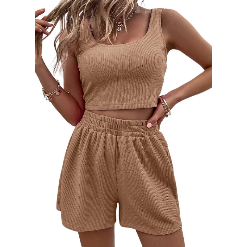 Damen sportliches Kurz-Set mit elastischem Bund EB