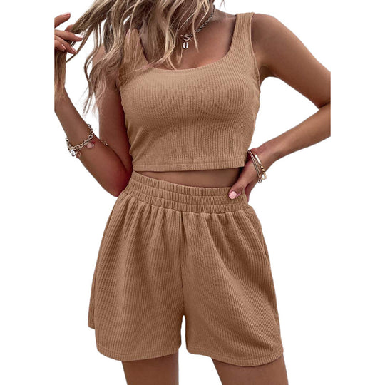 Damen sportliches Kurz-Set mit elastischem Bund EB