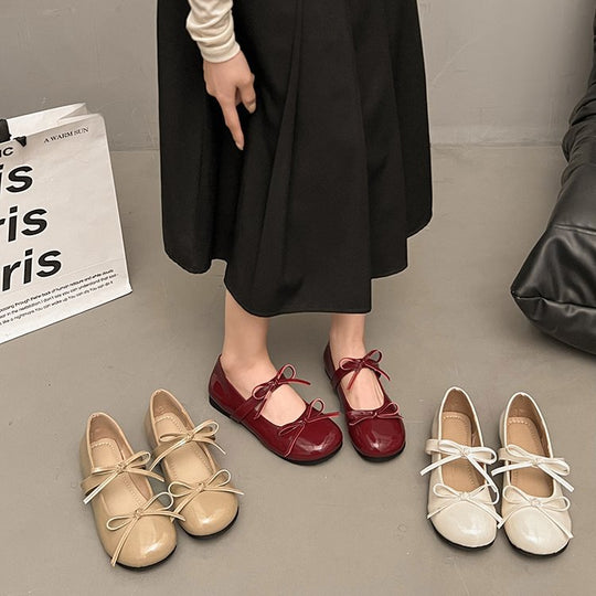Damen Ballerinas mit modischem Schleifenakzent und bequemer Innensohle EB