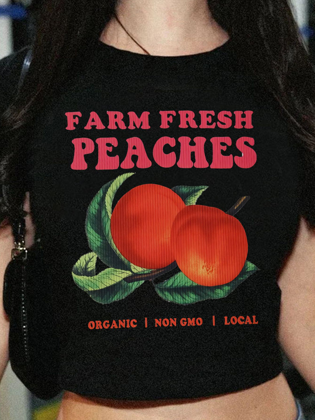 Damen Crop-T-Shirt mit inspirierendem Statementdruck EB