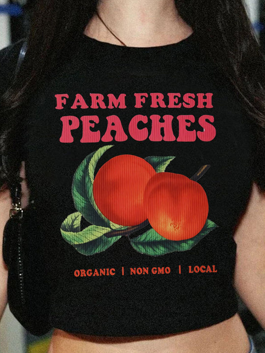 Damen Crop-T-Shirt mit inspirierendem Statementdruck EB