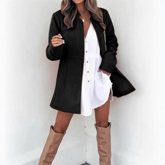 Damen Modische Übergangsjacke mit schlichten Linien und praktischen Taschen EB