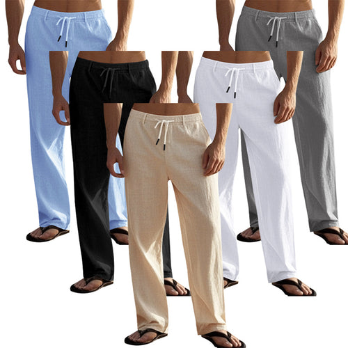 Herren lässige Freizeithose mit elastischem Bund und seitlichen Taschen EB