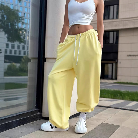 Damen nan oversized Sweathose mit breitem Bund und Kordelzug EB