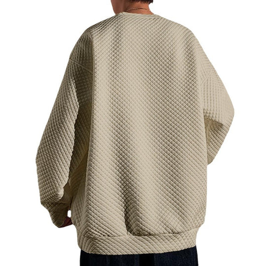 Herren bequemer Sweatshirt mit strukturiertem Design und lockerer Passform EB