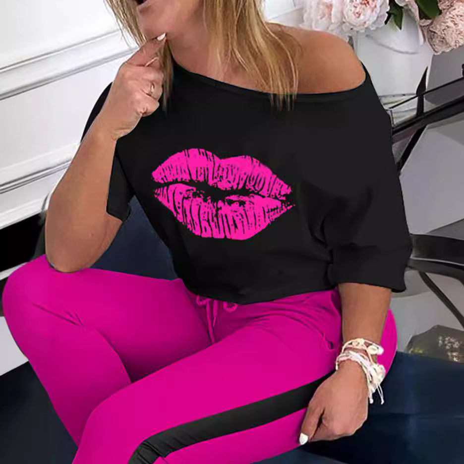 Damen Sportliches Oberteil und Leggings-Set EB