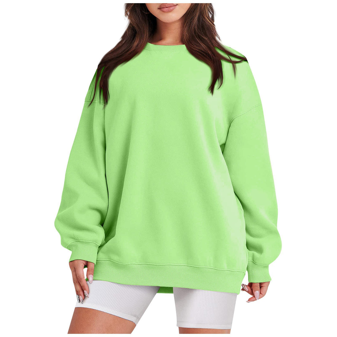 Damen nan Longline-College-Sweatshirt mit geripptem Saum, Raglanärmeln und angerauter Innenseite EB