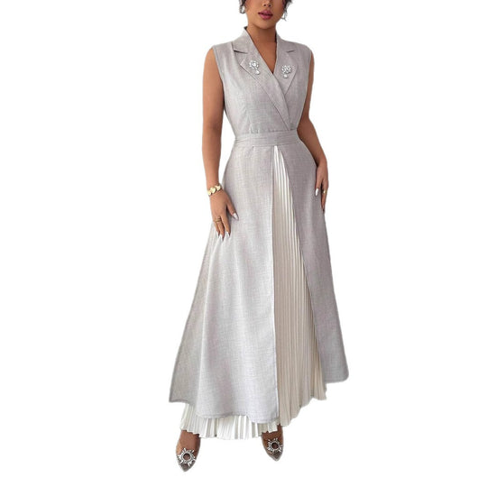 Damen Elegantes Kleid mit plissierten Details EB