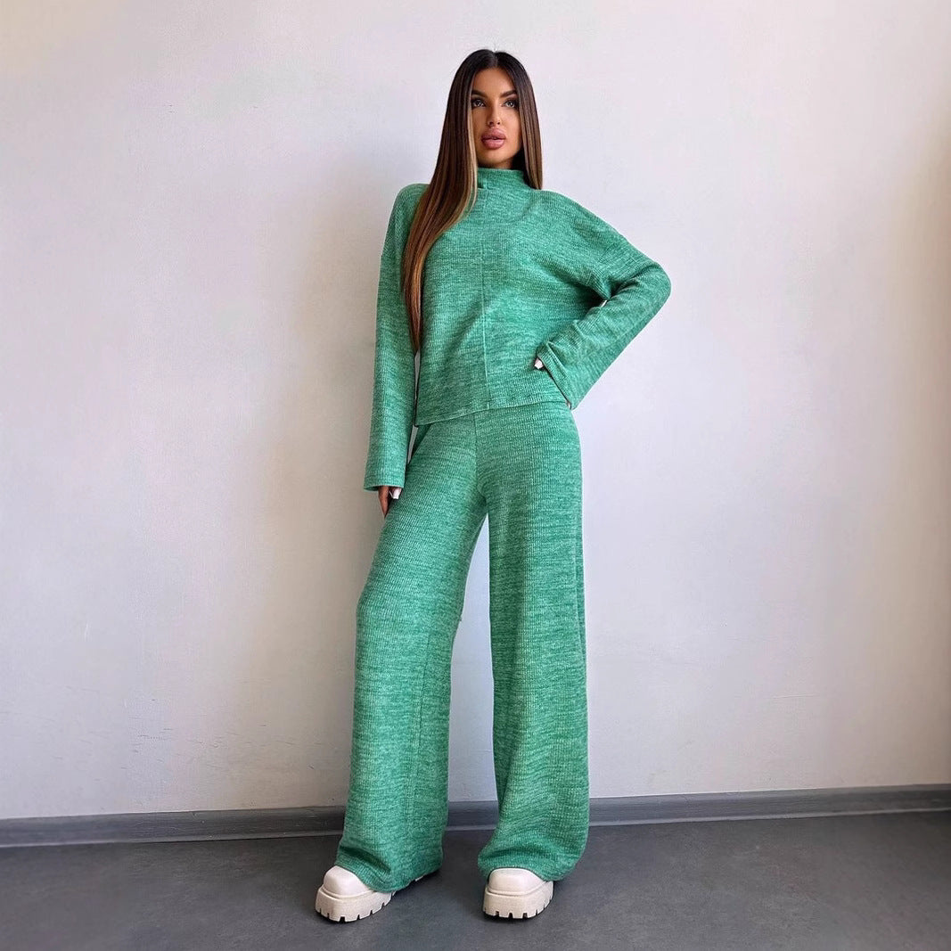 Damen Bequemer Sweat-Loungewear-Anzug mit weitem Schnitt und hohen Ärmeln EB