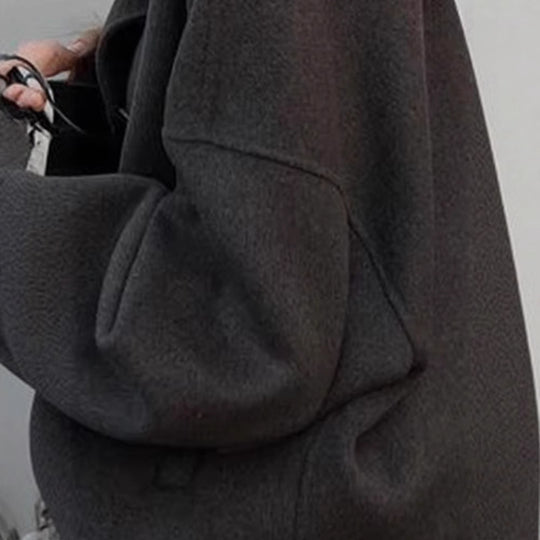 Damen Modische Oversized Jacke aus hochwertigem Wollgemisch EB