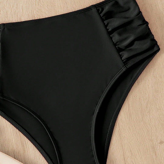 Damen Hohe Taille Bikinihose mit Rüschendesign EB